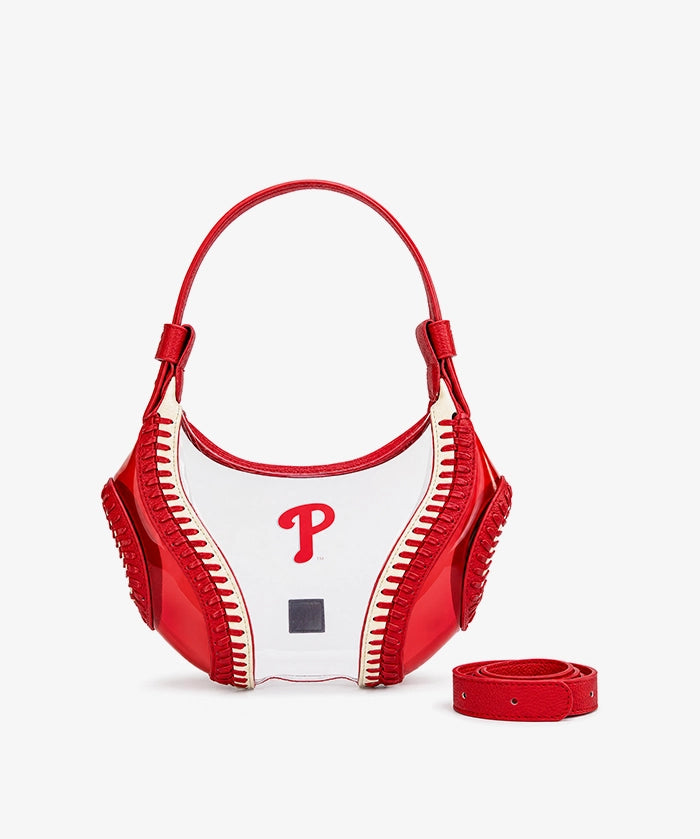 MLB Philadelphia Phillies Clear Stitch Hobo - Curveball