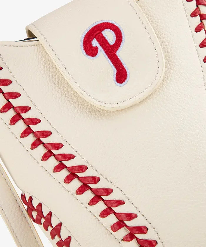 MLB Philadelphia Phillies Crossbody Bag With Baseball Seam