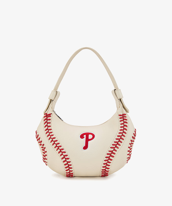 MLB Philadelphia Phillies Hobo Bag With Baseball Seams