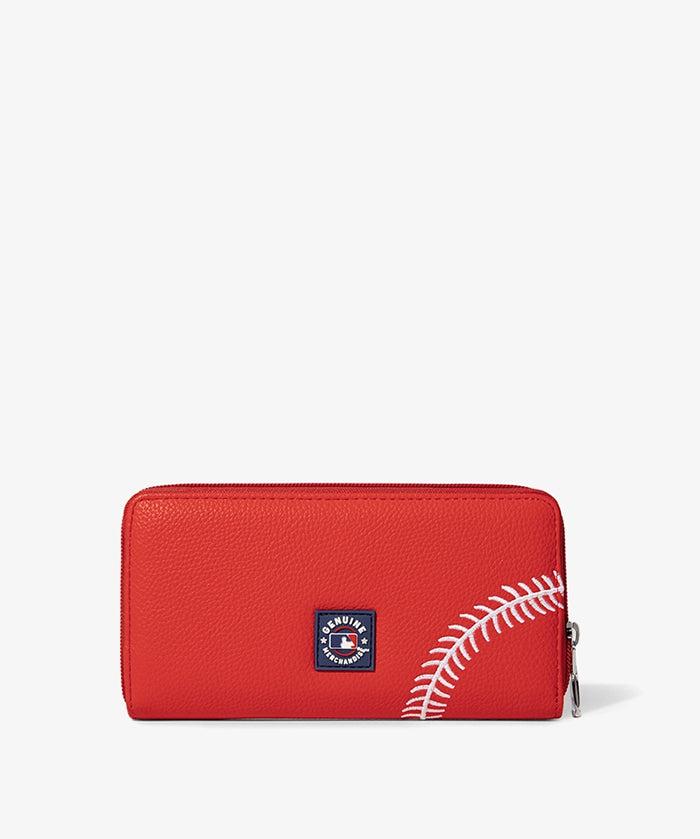 MLB Philadelphia Phillies Zip Wallet Baseball Stitch Detail