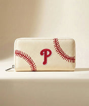 MLB Philadelphia Phillies Zip Wallet Baseball Stitch Detail