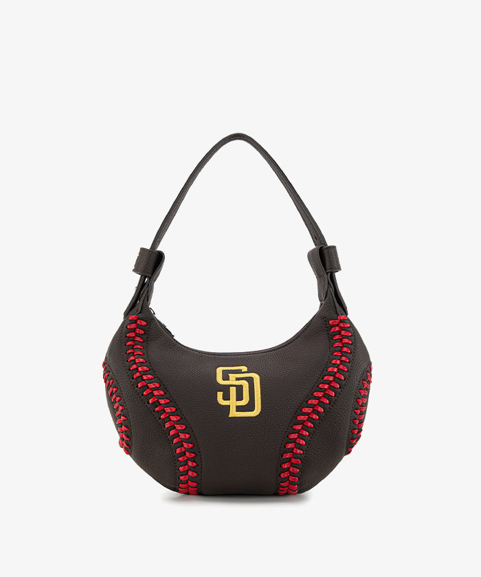 MLB San Diego Padres Hobo Bag With Baseball Seams