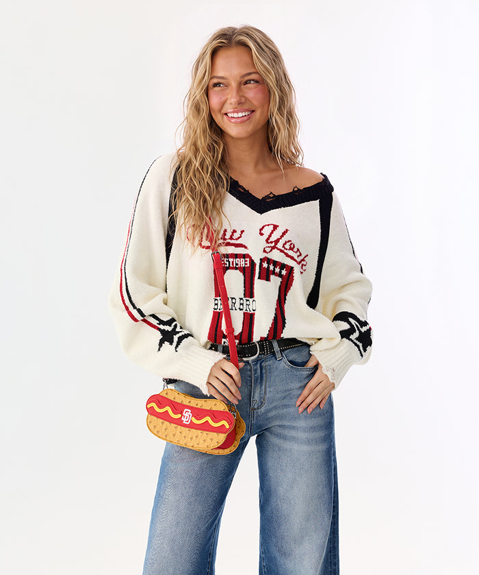 MLB San Diego Padres Hot Dog Crossbody Bag