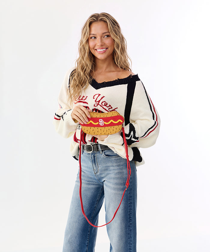 MLB San Diego Padres Hot Dog Crossbody Bag