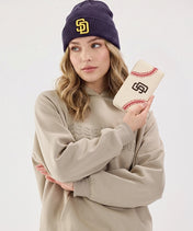 MLB San Diego Padres Zip Wallet Baseball Stitch Detail