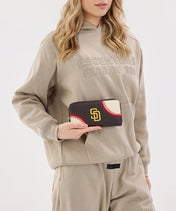 MLB San Diego Padres Zip Wallet Baseball Stitch Detail