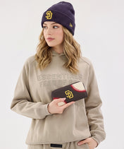 MLB San Diego Padres Zip Wallet Baseball Stitch Detail