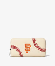 MLB San Francisco Giants Zip Wallet Baseball Stitch Detail