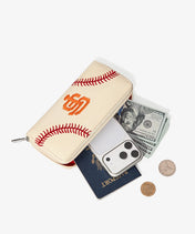 MLB San Francisco Giants Zip Wallet Baseball Stitch Detail