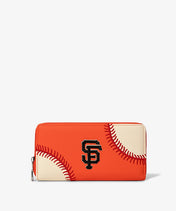 MLB San Francisco Giants Zip Wallet Baseball Stitch Detail