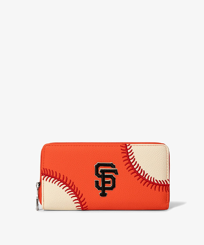 MLB San Francisco Giants Zip Wallet Baseball Stitch Detail