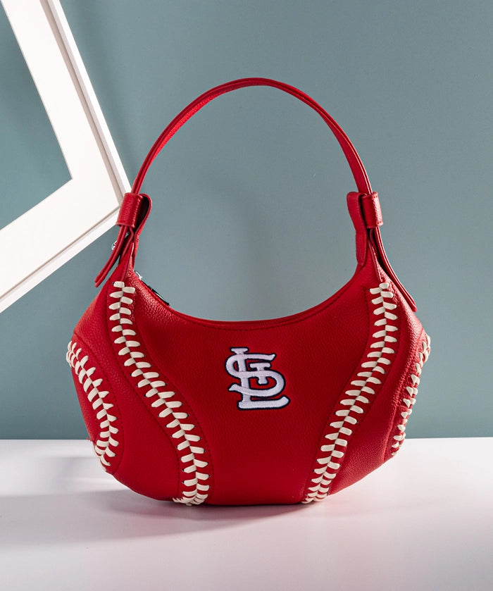 MLB St. Louis Cardinals Hobo Bag With Baseball Seams