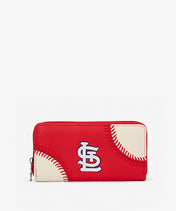 MLB St. Louis Cardinals Zip Wallet Baseball Stitch Detail