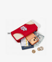 MLB St. Louis Cardinals Zip Wallet Baseball Stitch Detail