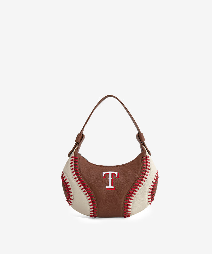 MLB Texas Rangers Team Hobo Bag With Baseball Seams
