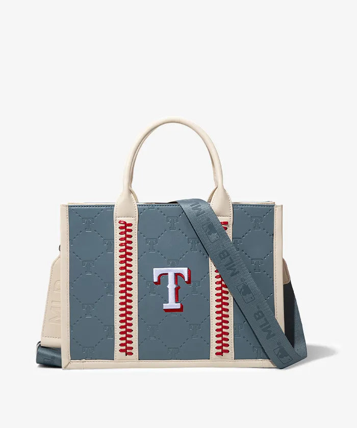 MLB Texas Rangers Tote Bag with Baseball Stitch