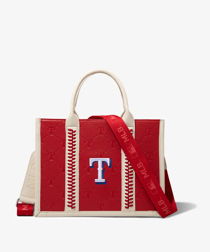 MLB Texas Rangers Tote Bag with Baseball Stitch