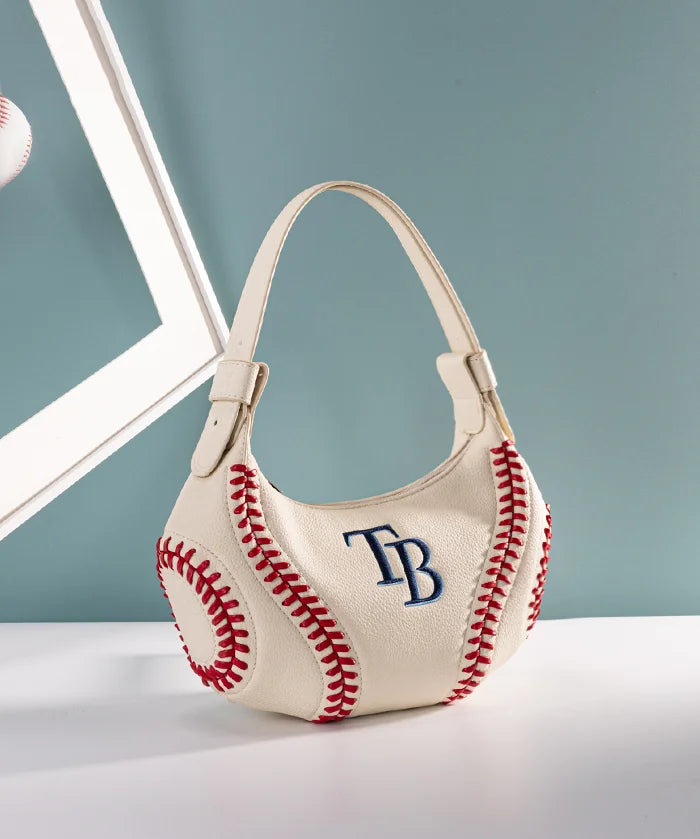 MLB Tampa Bay Rays Hobo Bag With Baseball Seams