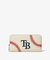 MLB Tampa Bay Rays Zip Wallet Baseball Stitch Detail
