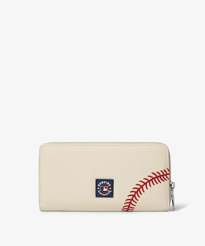 MLB Tampa Bay Rays Zip Wallet Baseball Stitch Detail