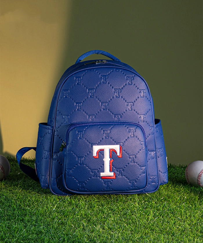 MLB Texas Rangers Backpack with Embossed Pattern