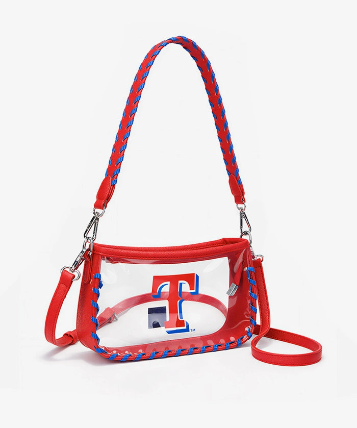 MLB Texas Rangers Clear Bag with Baseball Stitch