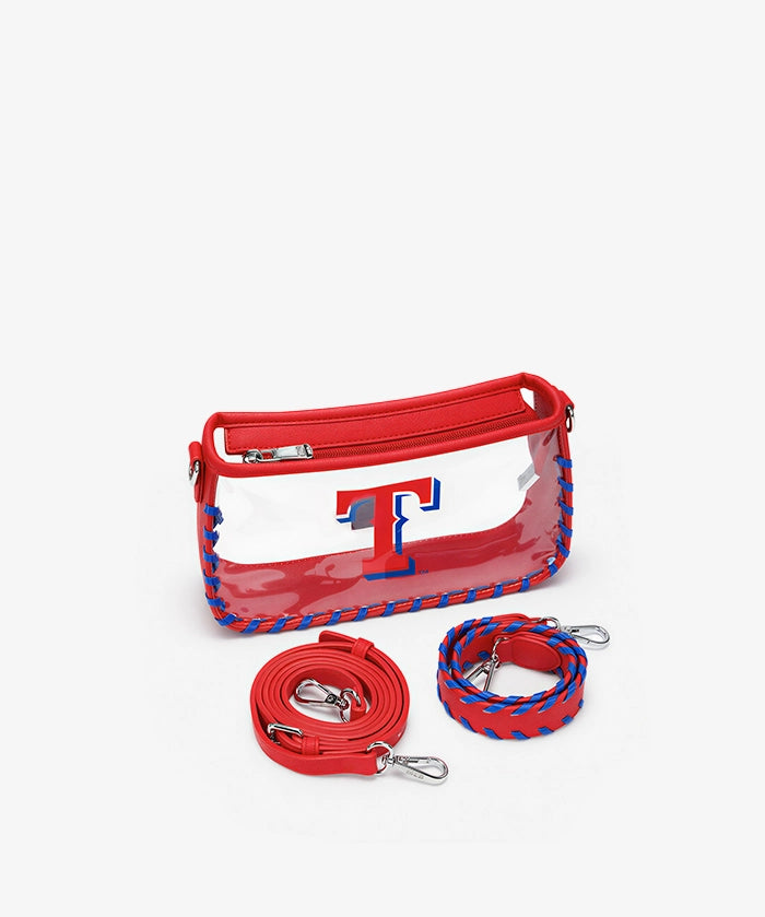 MLB Texas Rangers Clear Bag with Baseball Stitch