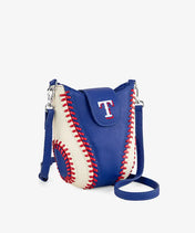 MLB Texas Rangers Crossbody Bag With Baseball Seam