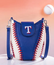 MLB Texas Rangers Crossbody Bag With Baseball Seam