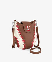 MLB Texas Rangers Crossbody Bag With Baseball Seam