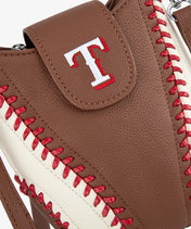 MLB Texas Rangers Crossbody Bag With Baseball Seam