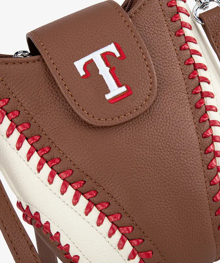 MLB Texas Rangers Crossbody Bag With Baseball Seam