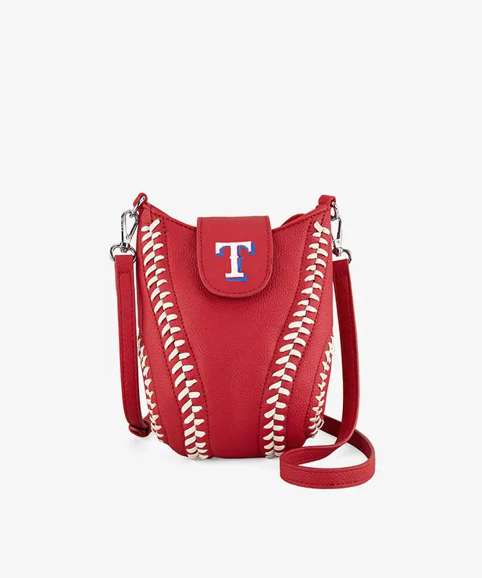 MLB Texas Rangers Crossbody Bag With Baseball Seam