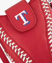 MLB Texas Rangers Crossbody Bag With Baseball Seam