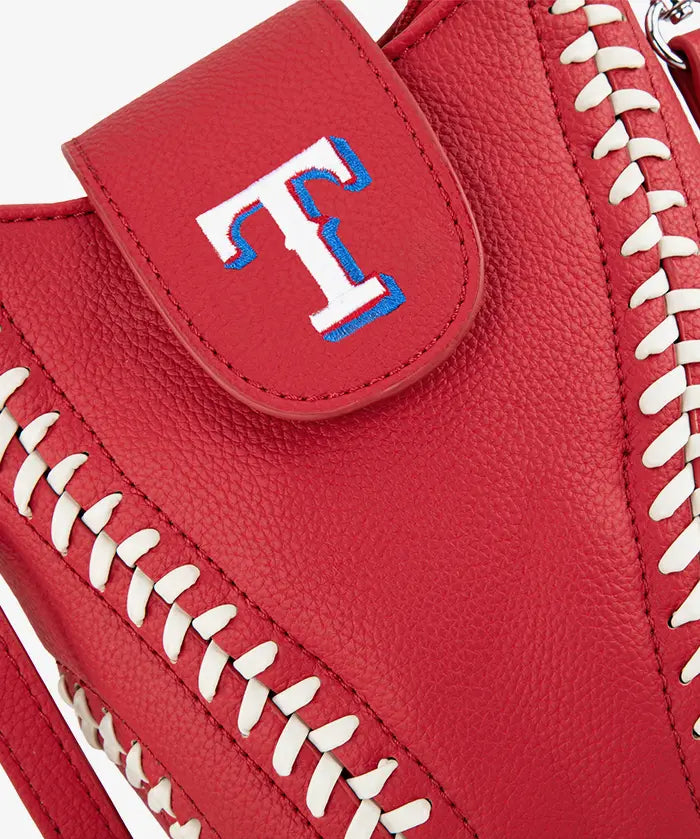 MLB Texas Rangers Crossbody Bag With Baseball Seam
