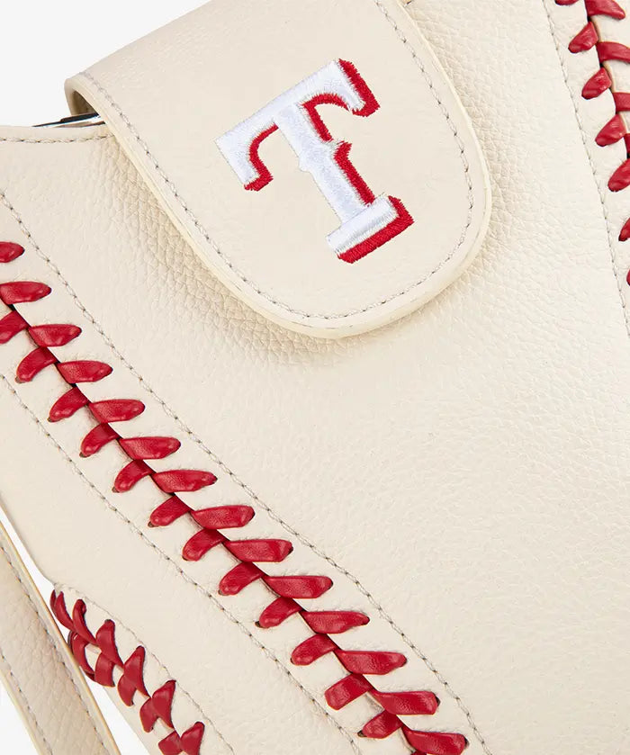 MLB Texas Rangers Crossbody Bag With Baseball Seam