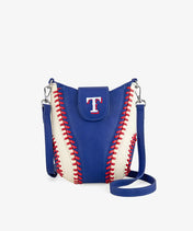 MLB Texas Rangers Crossbody Bag With Baseball Seam