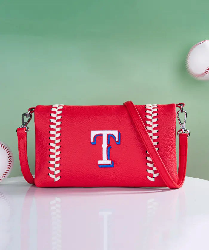 MLB Texas Rangers Leather Crossbody Purse