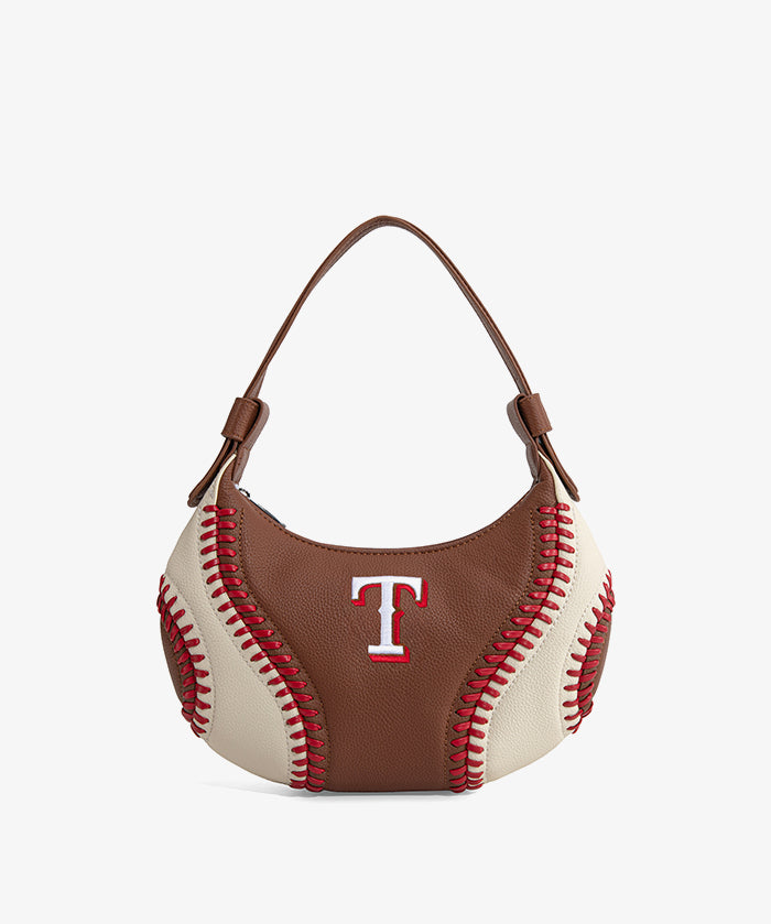 MLB Texas Rangers Team Hobo Bag With Baseball Seams