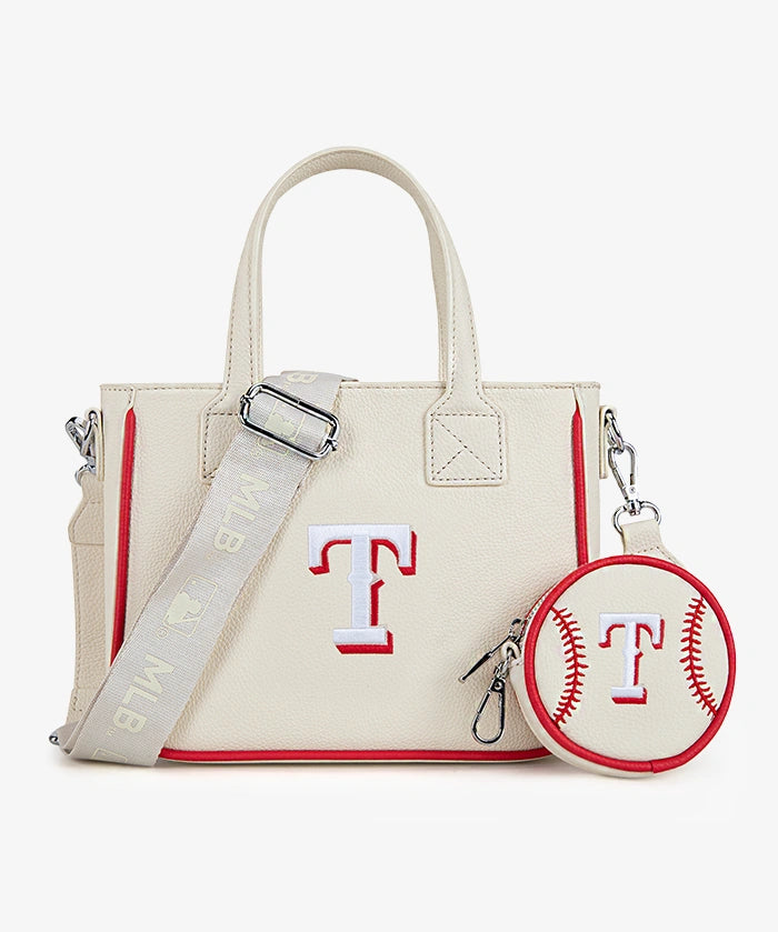 MLB Texas Rangers Tote Bag with Baseball Coin Pouch