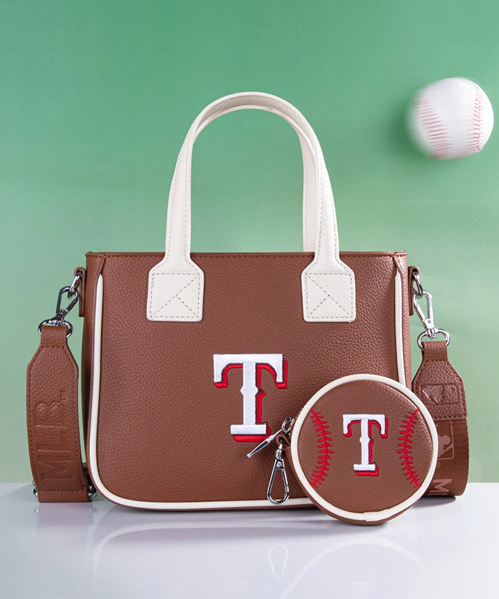 MLB Texas Rangers Tote Bag with Baseball Coin Pouch