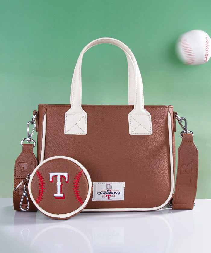 MLB Texas Rangers Tote Bag with Baseball Coin Pouch