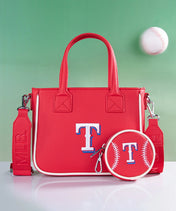 MLB Texas Rangers Tote Bag with Baseball Coin Pouch