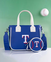 MLB Texas Rangers Tote Bag with Baseball Coin Pouch