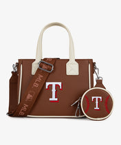 MLB Texas Rangers Tote Bag with Baseball Coin Pouch
