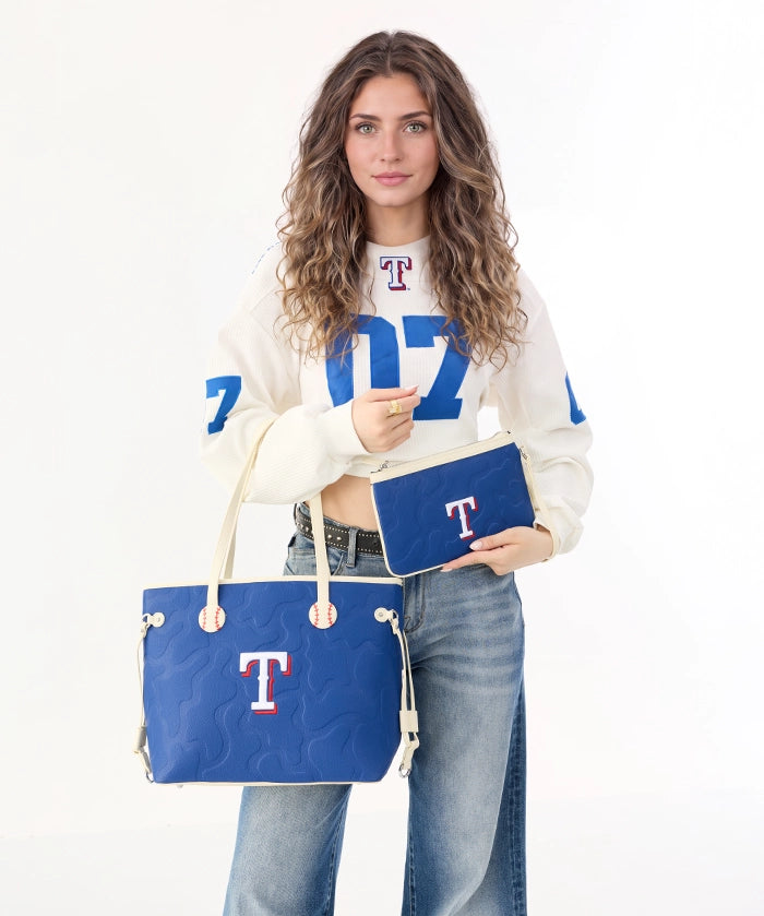 MLB Texas Rangers Tote Bag with Wristlet Wallet