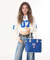 MLB Texas Rangers Tote Bag with Wristlet Wallet