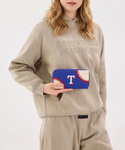 MLB Texas Rangers Zip Wallet Baseball Stitch Detail