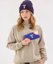 MLB Texas Rangers Zip Wallet Baseball Stitch Detail