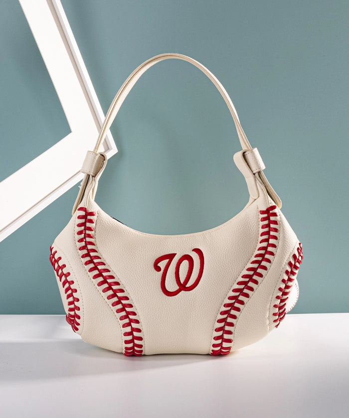 MLB Washington Nationals Hobo Bag With Baseball Seams